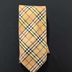 Burberry Yellow and Black Checkered Tie